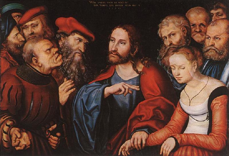CRANACH, Lucas the Elder Christ and the Adulteress fgh Germany oil painting art